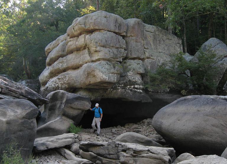 Boulders in dry creekbed